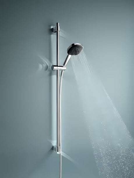 Chromo spalvos dušo komplektas Grohe Vitalio Comfort su rankiniu dušeliu, dušo stovu ir žarna