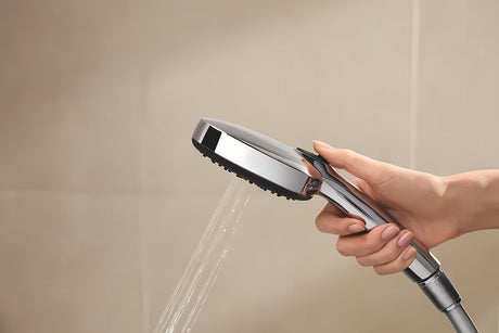 Grohe Vitalio Comfort System dušo sistema su termostatiniu maišytuvu chromo spalvos su viršutiniu ir rankiniu dušu