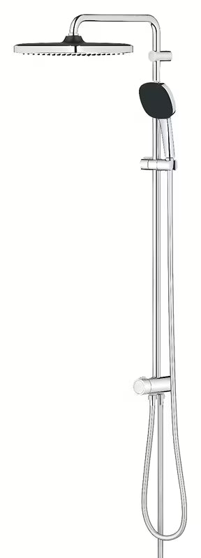 Dušo sistema Grohe Vitalio Comfort System chromo spalvos su viršutiniu ir rankiniu dušu