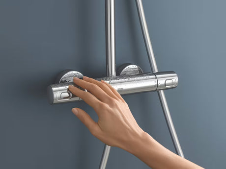 Dušo sistema Grohe Vitalio Joy XXL 310 su termostatu, chromo apdailos, su viršutiniu ir rankiniu dušu
