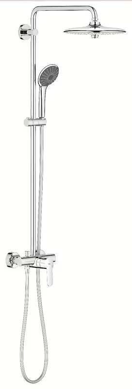 Dušo sistema Grohe Vitalio Joy 260 chromo spalvos su 260 mm viršutiniu dušu ir 110 mm rankiniu dušu