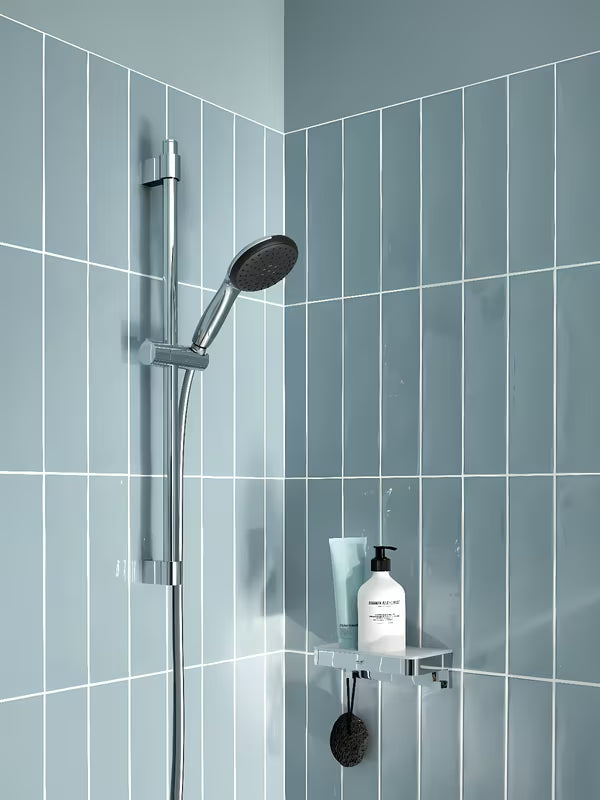 Chromo spalvos dušo komplektas Grohe Vitalio Start su rankiniu dušeliu, dušo stovu ir žarna
