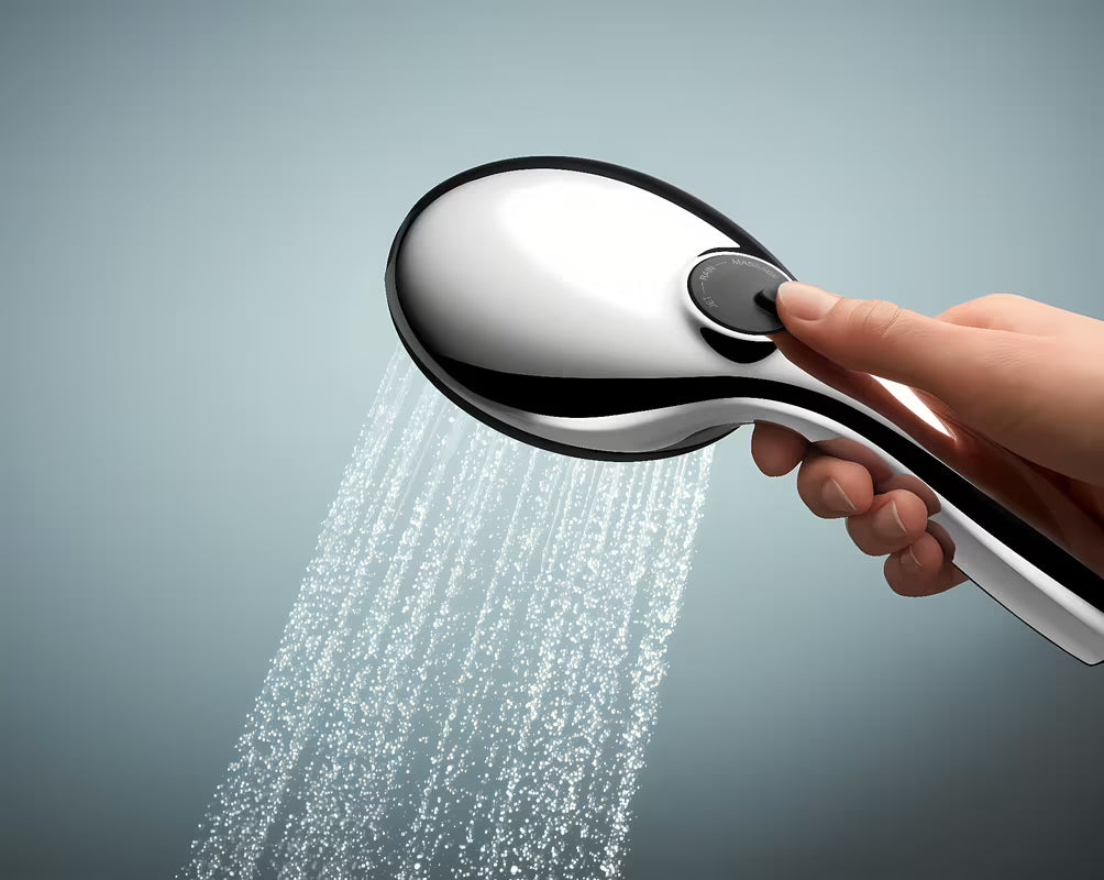 Chromo spalvos dušo galvutė Grohe Vitalio Start, rankinis dušas su 2 srovėmis: Rain ir Jet