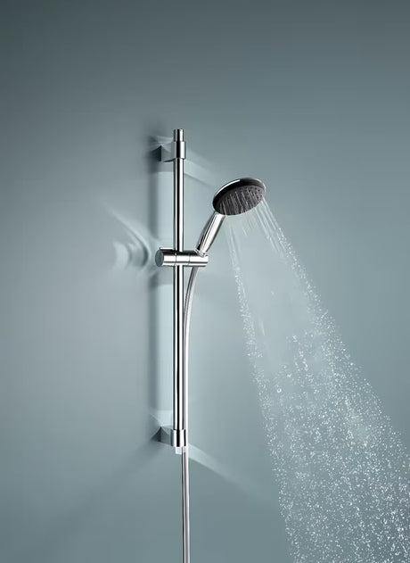 Chromo spalvos dušo komplektas Grohe Vitalio Start su rankiniu dušu, dušo stovu ir žarna