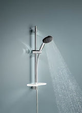 Chromo spalvos dušo komplektas Grohe Vitalio Start su rankiniu dušu, dušo stovu, žarna ir lentynėle