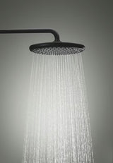Matinės juodos spalvos dušo sistema Grohe Vitalio Start System su viršutiniu ir rankiniu dušu bei vonios termostatu