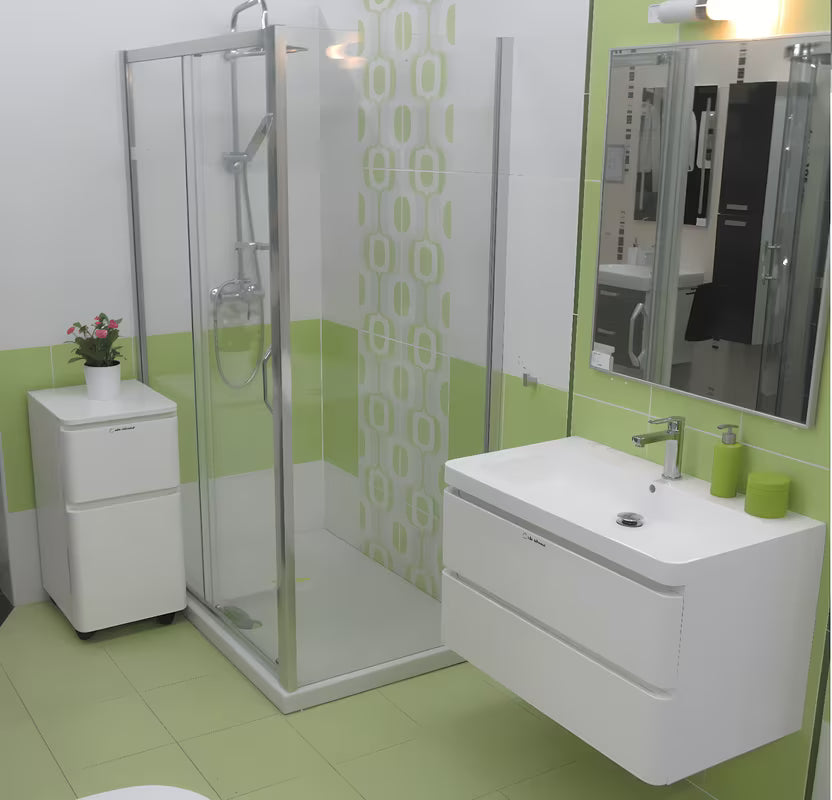 Dušo durų šoninė sienelė  Hüppe Next 80 cm, blizgaus chromo spalvos, su skaidriu stiklu