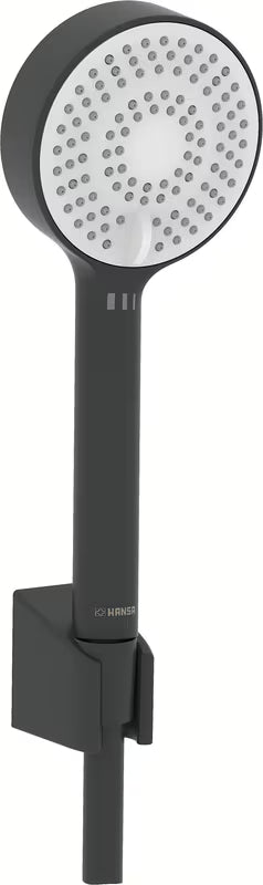 Rankinio dušo Komplektas Hansa Basicjet matinės juodos spalvos su rankiniu dušu, laikikliu ir 1750 mm dušo žarna.
