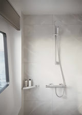 Chromuota kampinė lentyna hansgrohe addstoris iš nerūdijančiojo plieno pro montuojama ant sienos į dušai