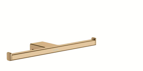 Dvigubas tualetinio popieriaus laikiklis hansgrohe addstoris iš šukuotos bronzos, skirtas montuoti ant sienos.