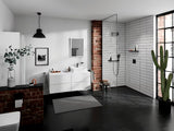 Hansgrohe addstoris dvigubas sieninis rankšluosčio laikiklis matinės juodos spalvos su paslėptu tvirtinimu.
