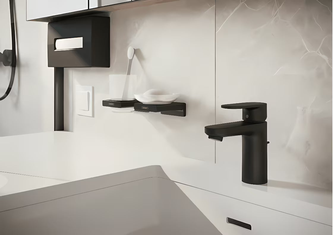 Hansgrohe addstoris higieninių paketų maišelių dozatorius matinės juodos spalvos pro moderniam vonios kambariui.