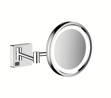 Hansgrohe addstoris atlenkiamos kosmetinis veidrodėlis chromo spalvos su LED apšvietimu skutimuisi ir makiažui