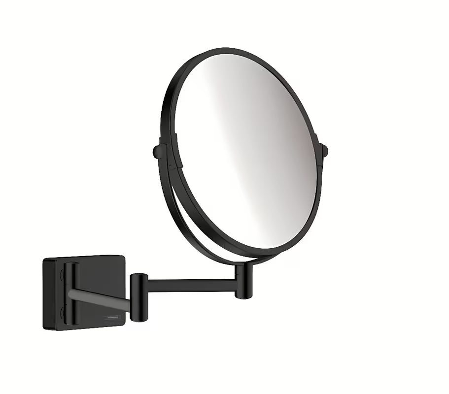 Atlenkiamos kosmetinis veidrodėlis Hansgrohe addstoris matinės juodos spalvos pro skutimuisi ir makiažui