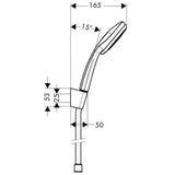 Rankinio dušo Komplektas Hansgrohe Croma 100 chromo spalvos, su 100 mm rankiniu dušu, laikikliu Porter 'S ir Isiflex 1,25 m žarna.