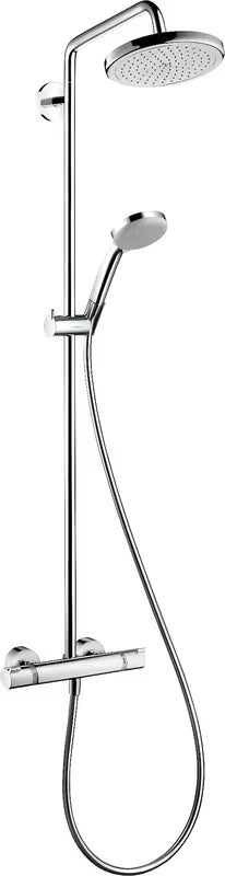 Hansgrohe Croma dušo sistema su termostatiniu maišytuvu, chrome apdaila, su 220 mm viršutiniu dušu