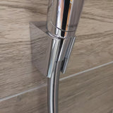 Hansgrohe Croma Select rankinio dušo komplektas baltos ir chromo spalvos, su 110 mm rankiniu dušu
