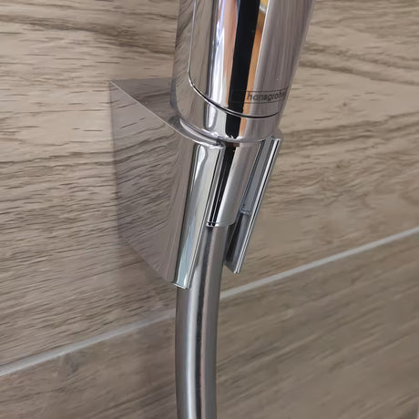 Hansgrohe Croma Select rankinio dušo komplektas baltos ir chromo spalvos, su 110 mm rankiniu dušu