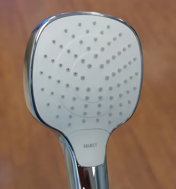 Hansgrohe Croma Select rankinio dušo komplektas baltos ir chromo spalvos, su 110 mm rankiniu dušu