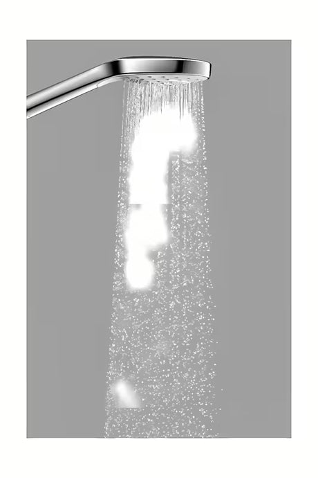 Rankinis dušelis Hansgrohe Croma Select E baltos/chromo spalvos su mygtuku Select, 110 mm skersmens
