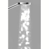Rankinis dušelis Hansgrohe Croma Select E baltos ir chromo spalvos, su Rain srove, 110 mm skersmens.