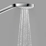 Rankinis dušas Hansgrohe Croma Select S baltos ir chromo spalvos su mygtuku Select, trijų srovių