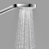 Rankinis dušas Hansgrohe Croma Select S baltos ir chromo spalvos su mygtuku Select, trijų srovių