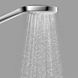 Rankinis dušas Hansgrohe Croma Select S baltos ir chromo spalvos su mygtuku Select, trijų srovių