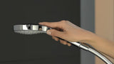 Rankinis dušas Hansgrohe Croma Select S baltos ir chromo spalvos su Rain srove, 110 mm skersmens.