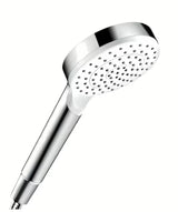 Rankinis dušelis hansgrohe Crometta 1jet Green baltos/chromo spalvos su Rain srove, 100 mm skersmens.