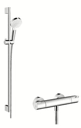 Hansgrohe Crometta termostatinė dušo maišytuvas su dušo komplektu baltos ir chromo spalvos
