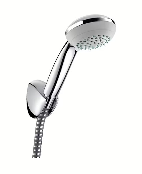 Hansgrohe Crometta 85 vonios dušo komplektas chromo spalvos su rankiniu dušeliu, laikikliu ir dušo žarna
