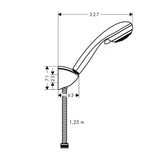 Hansgrohe Crometta 85 vonios dušo komplektas chromo spalvos su rankiniu dušeliu, laikikliu ir dušo žarna