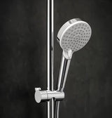 Hansgrohe Crometta E dušo sistema su termostatiniu maišytuvu chromo spalvos, su viršutiniu ir rankiniu dušu