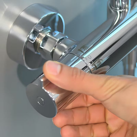 Hansgrohe Crometta S dušo sistema su termostatiniu maišytuvu, viršutinis dušas 240 mm ir rankinis dušas, chromas