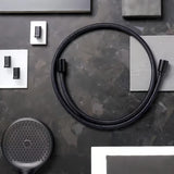 Tekstilinė dušo žarna hansgrohe Designflex matinės juodos spalvos, 1,60 m ilgio