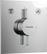 Potinkinė dušo maišytuvas Hansgrohe duoturn E chromo spalvos, pro dviejų vartotojų valdymas.