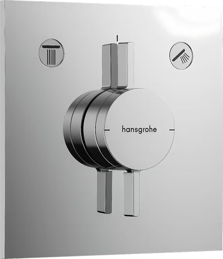 Potinkinė dušo maišytuvas Hansgrohe duoturn E chromo spalvos, pro dviejų vartotojų valdymas.