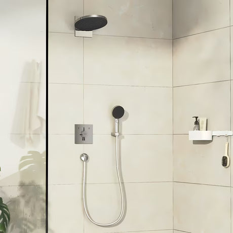 Potinkinė dušo maišytuvas Hansgrohe duoturn E chromo spalvos, pro dviejų vartotojų valdymas.