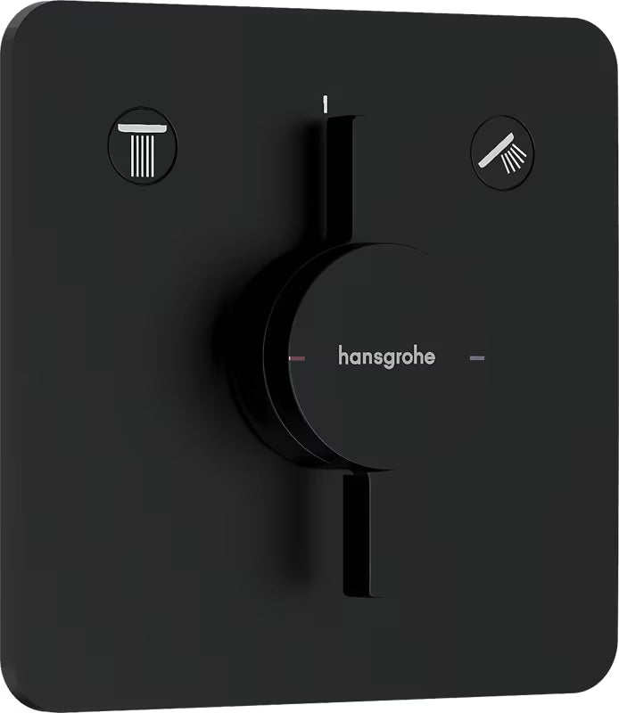 Potinkinė dušo maišytuvas hansgrohe duoturn Q matinės juodos spalvos, pro dviejų vartotojų valdymui.