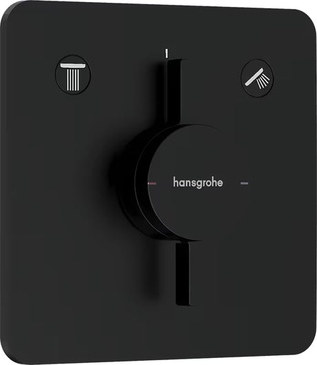 Potinkinė dušo maišytuvas hansgrohe duoturn Q matinės juodos spalvos, pro dviejų vartotojų valdymui.