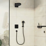 Potinkinė dušo maišytuvas hansgrohe duoturn Q matinės juodos spalvos, pro dviejų vartotojų valdymui.