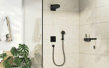 Potinkinė dušo maišytuvas hansgrohe duoturn Q matinės juodos spalvos, pro dviejų vartotojų valdymui.