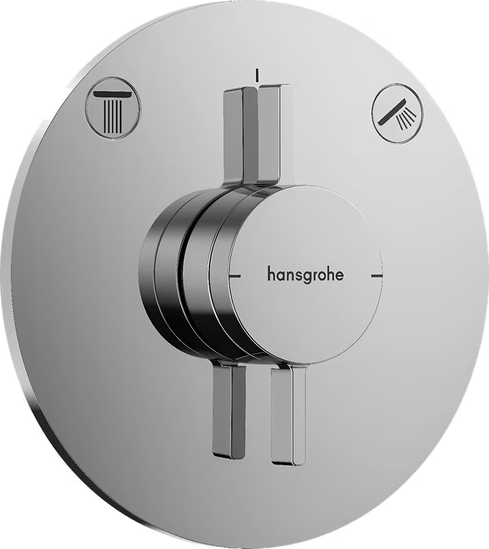 Potinkinė dušo maišytuvas hansgrohe duoturn S chromo spalvos, pro dviejų vartotojų valdymui.