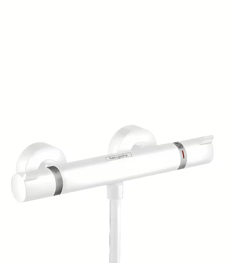 Hansgrohe Ecostat Comfort termostatinė dušo maišytuvas montuojamas ant sienos, matinės baltos spalvos