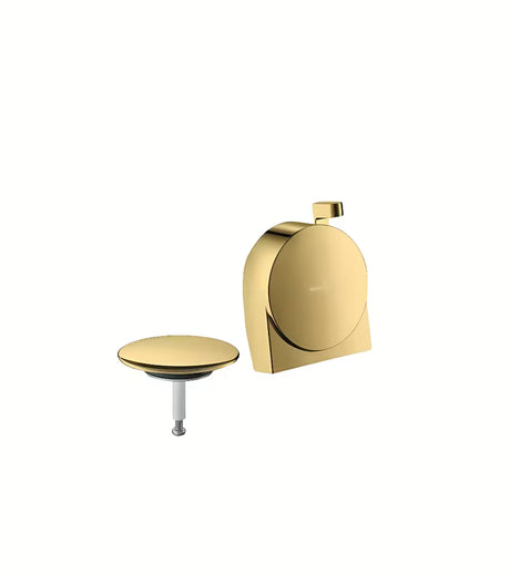 Hansgrohe Exafill S automatinis sifonas voniai su išvadu į vonios blizgios aukso spalvos