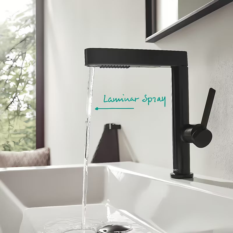 Hansgrohe Finoris praustuvo maišytuvas juodos matinės spalvos su ištraukiamu dušeliu