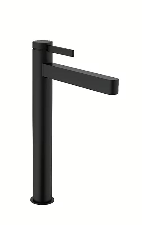 Aukšta praustuvo svirtinis maišytuvas Hansgrohe Finoris matinės juodos spalvos su PushOpen dugno vožtuvu