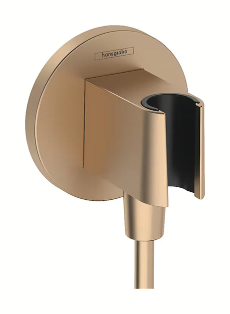 Hansgrohe fixfit S išvadas potinkinis su dušo laikikliu šlifuotos bronzos spalvos, apvalus dizaino.