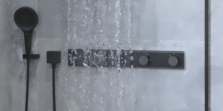 Hansgrohe fixfit Square išvadas potinkinis pro su dušo žarna, matinės juodos spalvos su atbuliniu vožtuvu